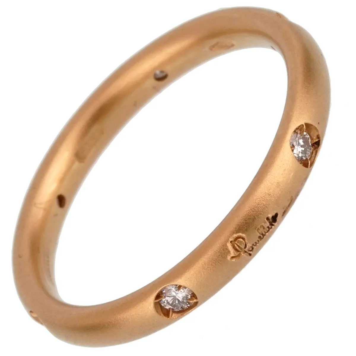 Pomellato Diamond Rose Gold Band Ring Sz 6 1/4