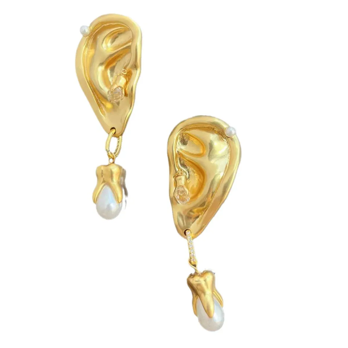 Pre Order:  Abstract Ears Teeth Clip On Earrings