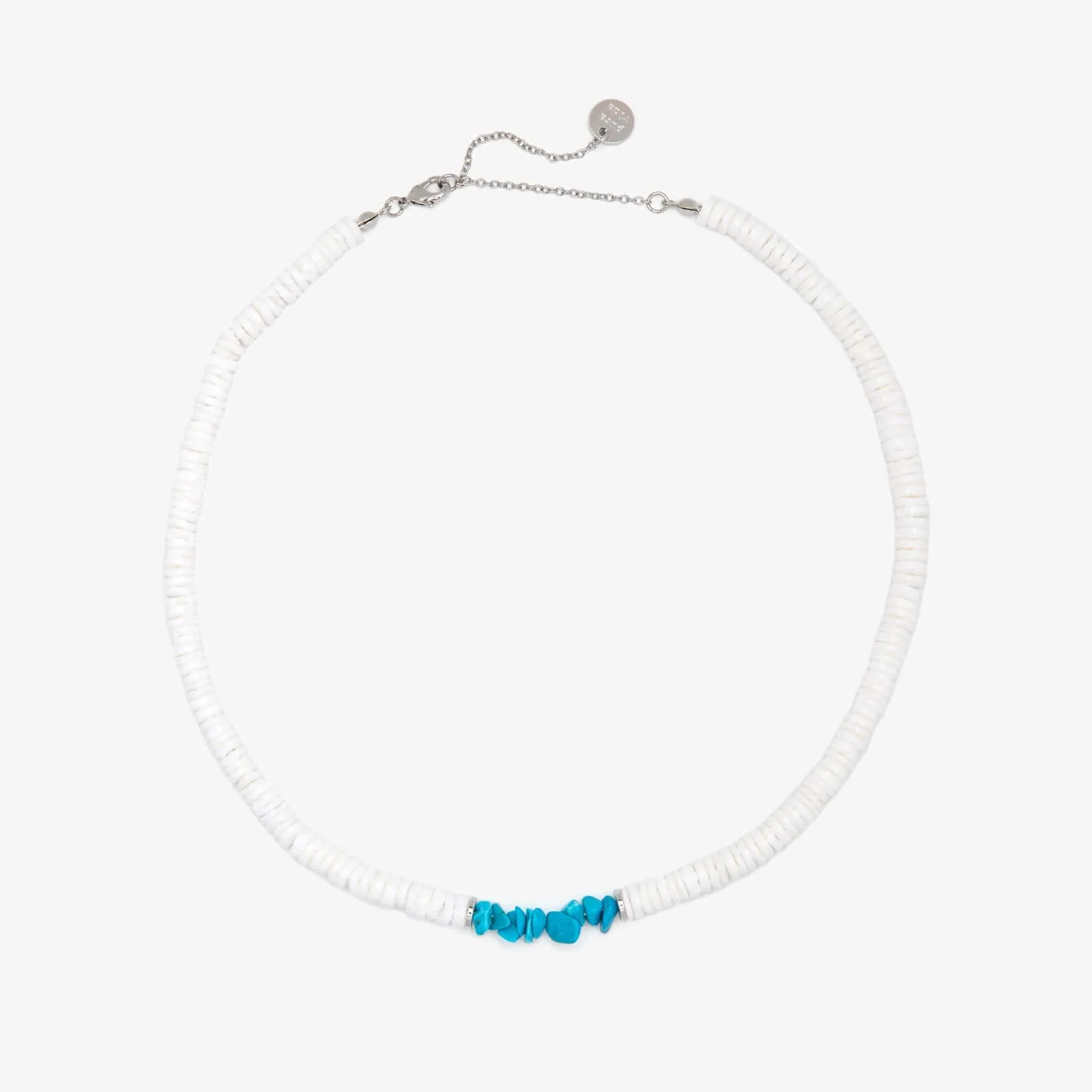 Puka Shell & Turquoise Chip Choker