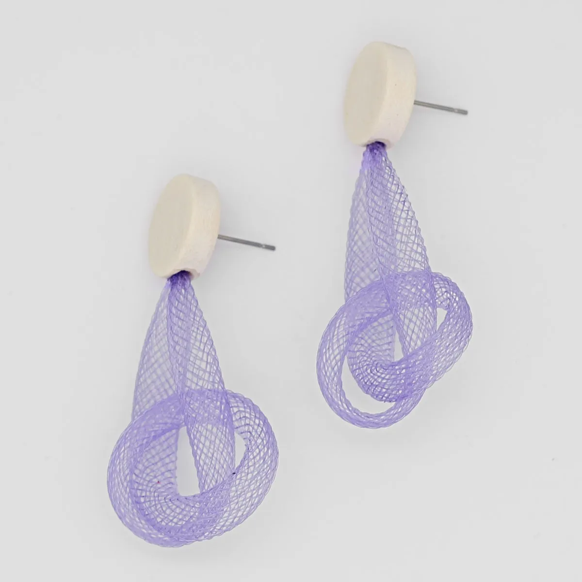 Purple Mesh Abstract Earrings