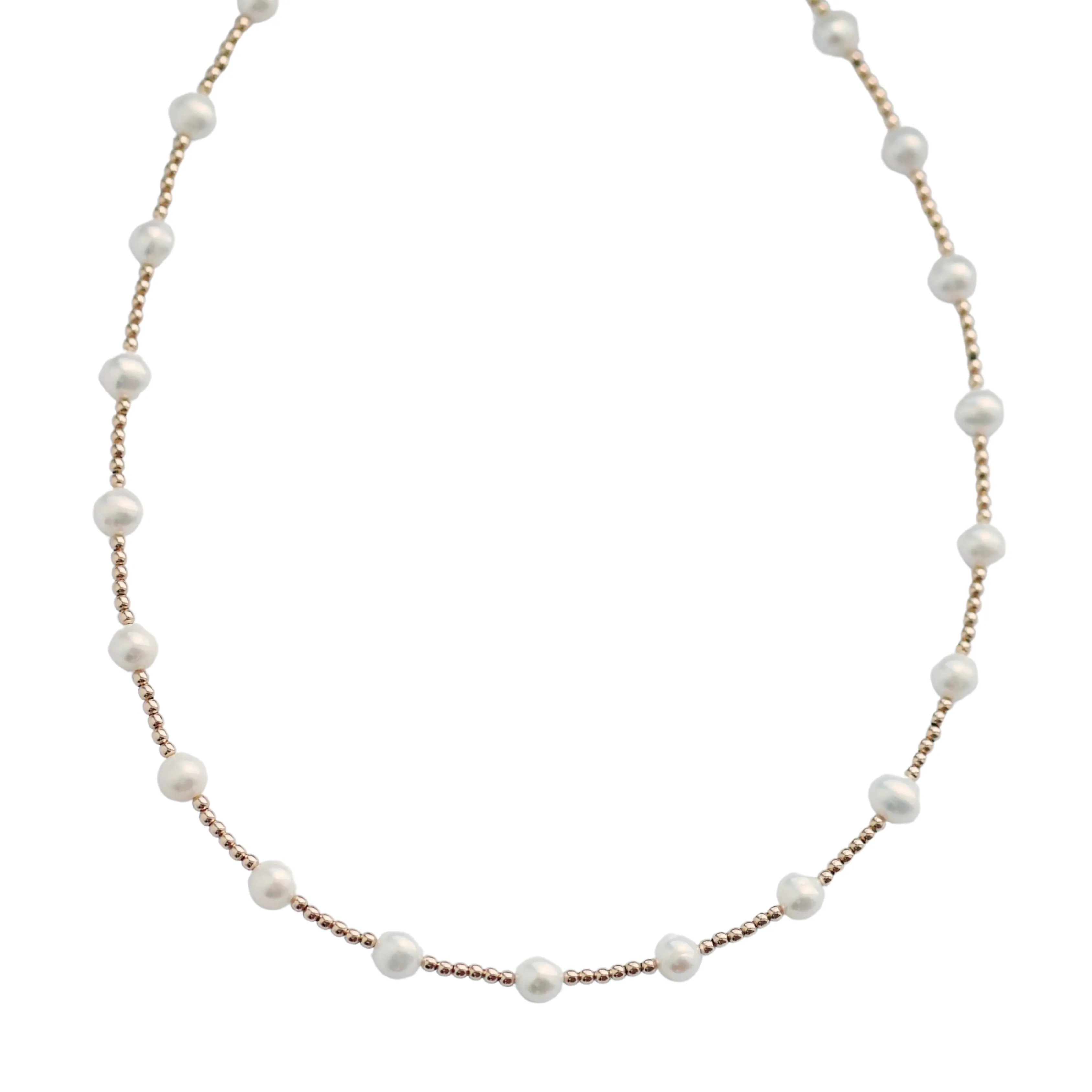 "BARA" 14K Gold Filled & Pearl Beaded Choker/necklace