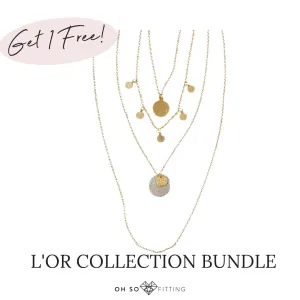 "L'Or" Gold Medallion Choker Necklace Bundle