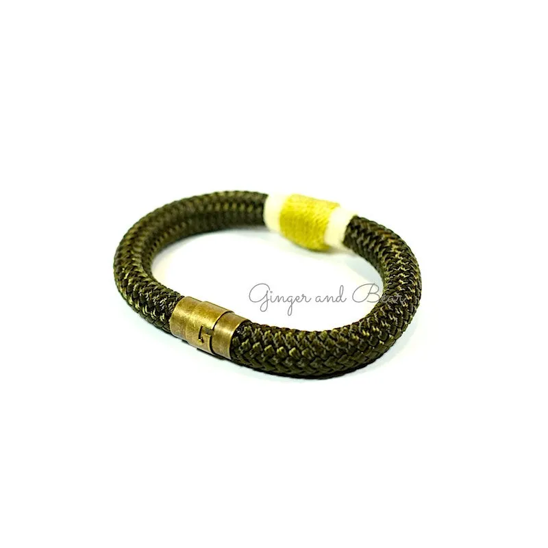 Rugged Eleanor Bracelets: Gold Olive