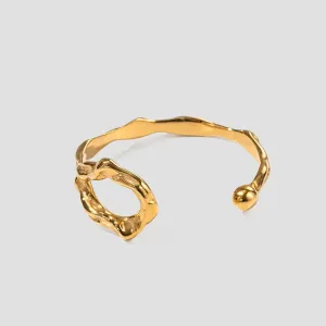 Rugged Loop 18k Gold Plated Cuff Bracelet