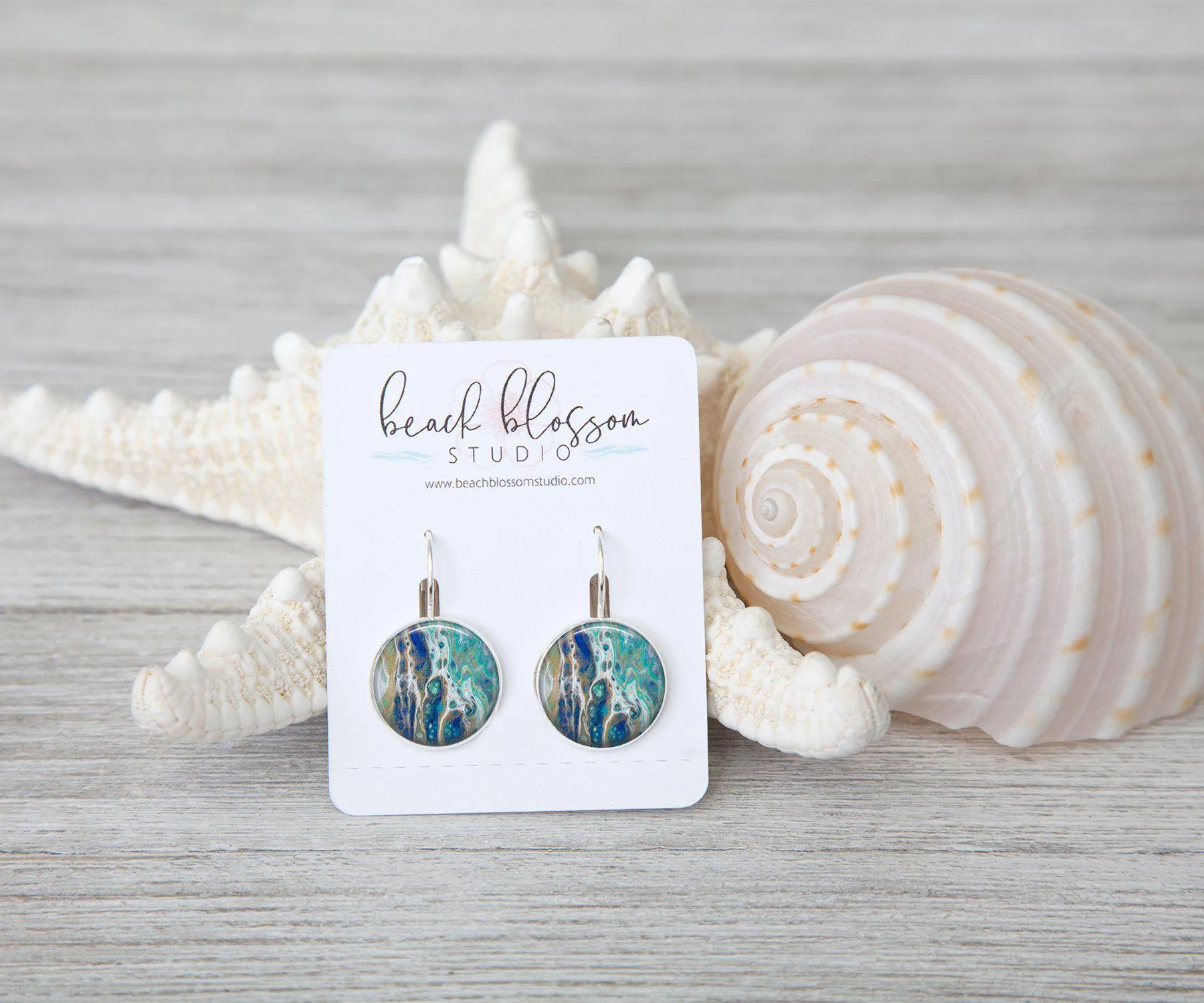 Sapphire Shores Dangle Earrings | Beach Jewelry | Handmade