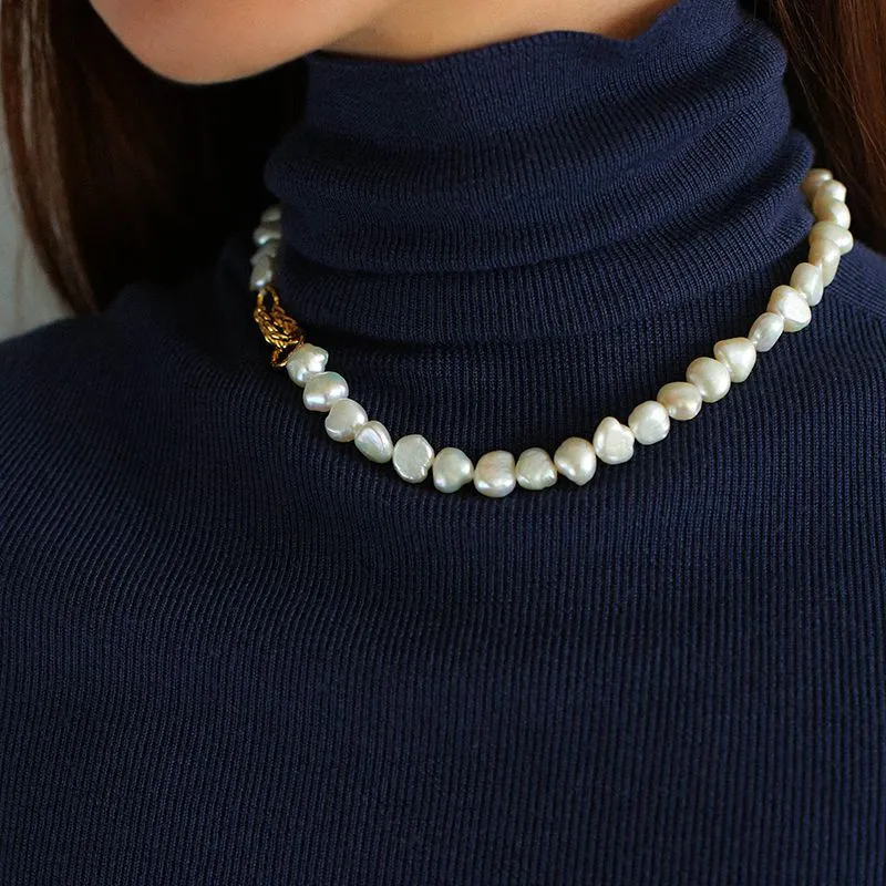 Shaped Irregular Baroque Pearl Necklace