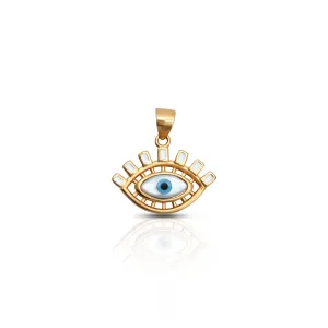 Silver Gold Polish Evil Eye Pendant