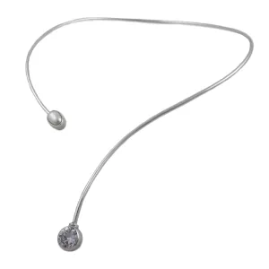 Silver Pearl Choker Necklace