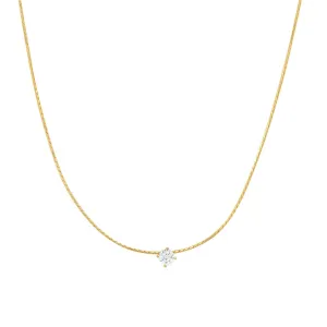 Simple CZ Necklace in Gold