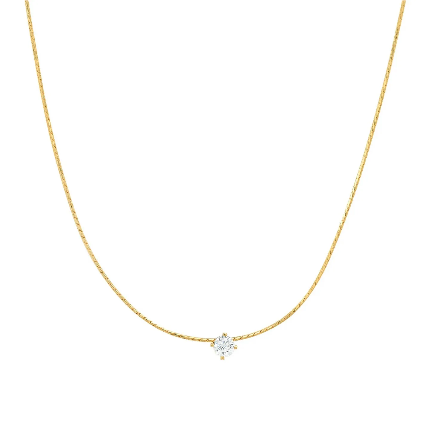 Simple CZ Necklace in Gold