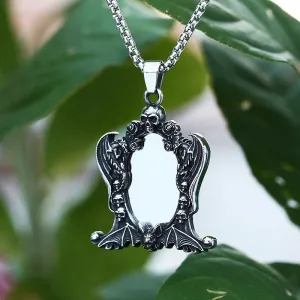 Skull Mirror Pendant Necklace