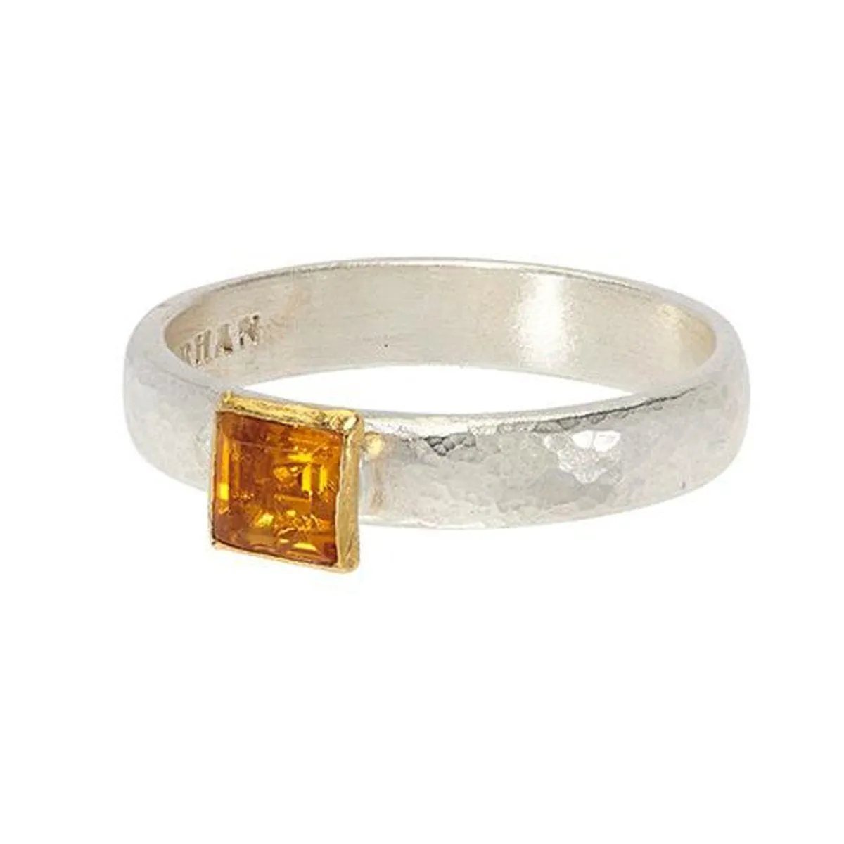 Square Citrine Skittle Ring - SR-390-GC5-SQ