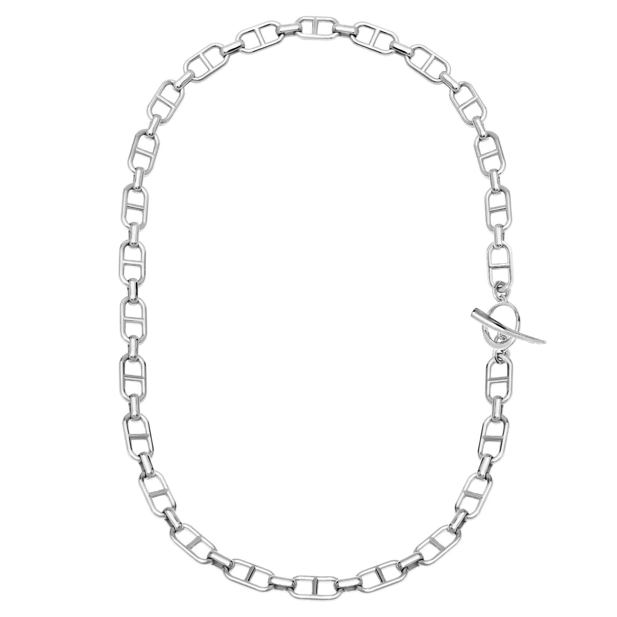 Stirrup Chain Necklace with Tusk Clasp