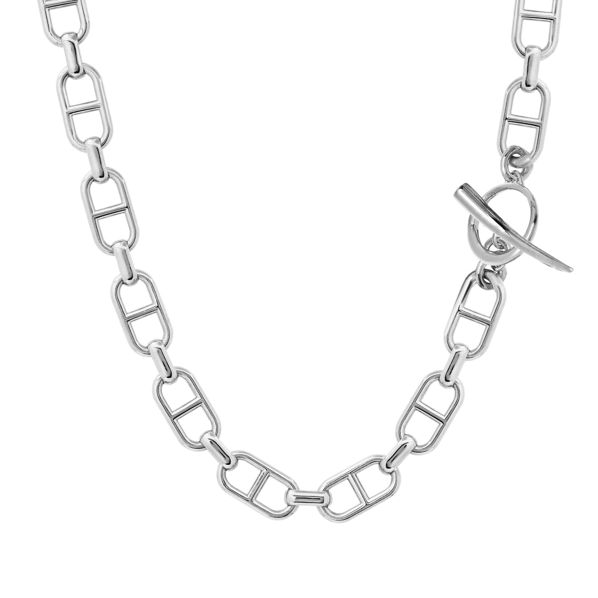 Stirrup Chain Necklace with Tusk Clasp