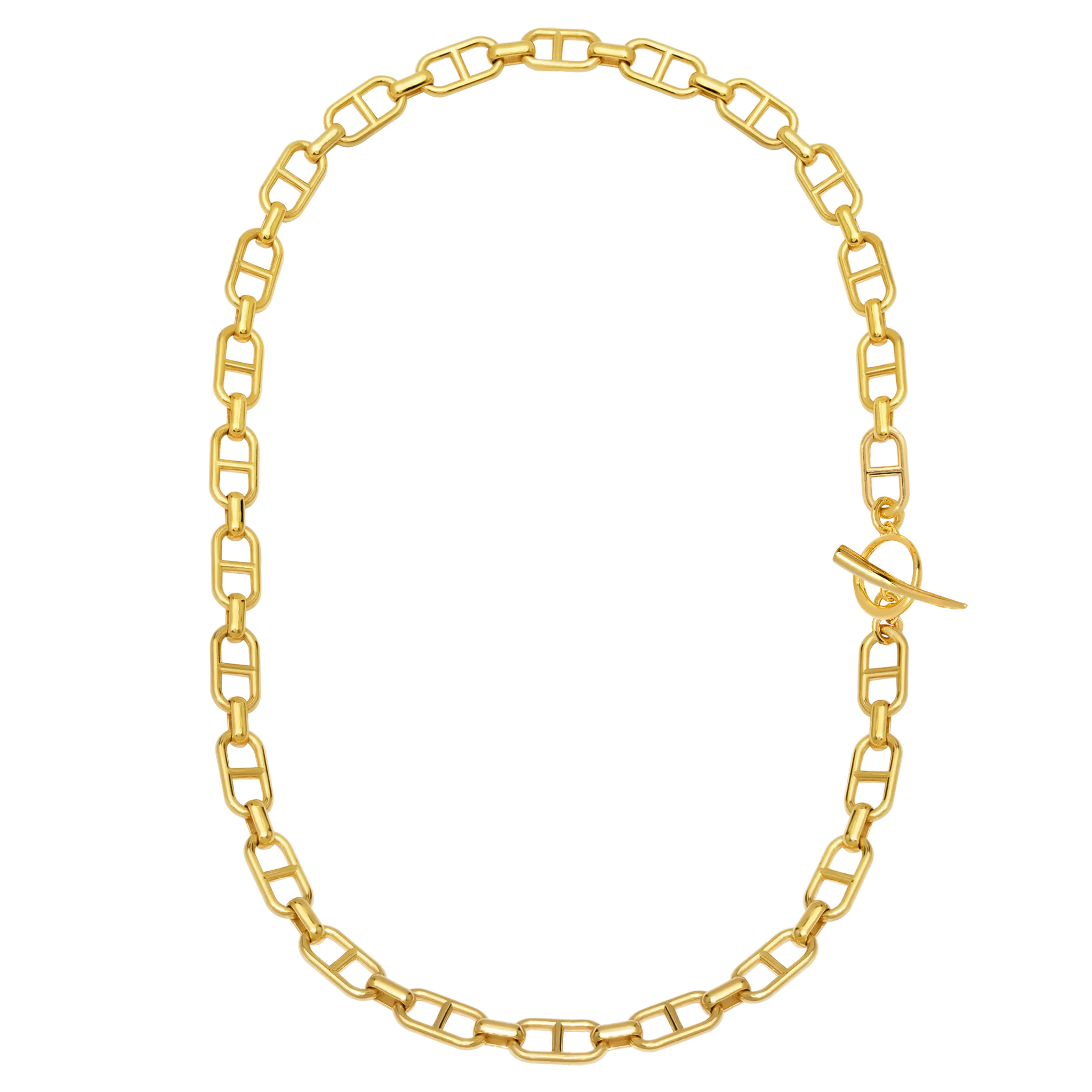 Stirrup Chain Necklace with Tusk Clasp