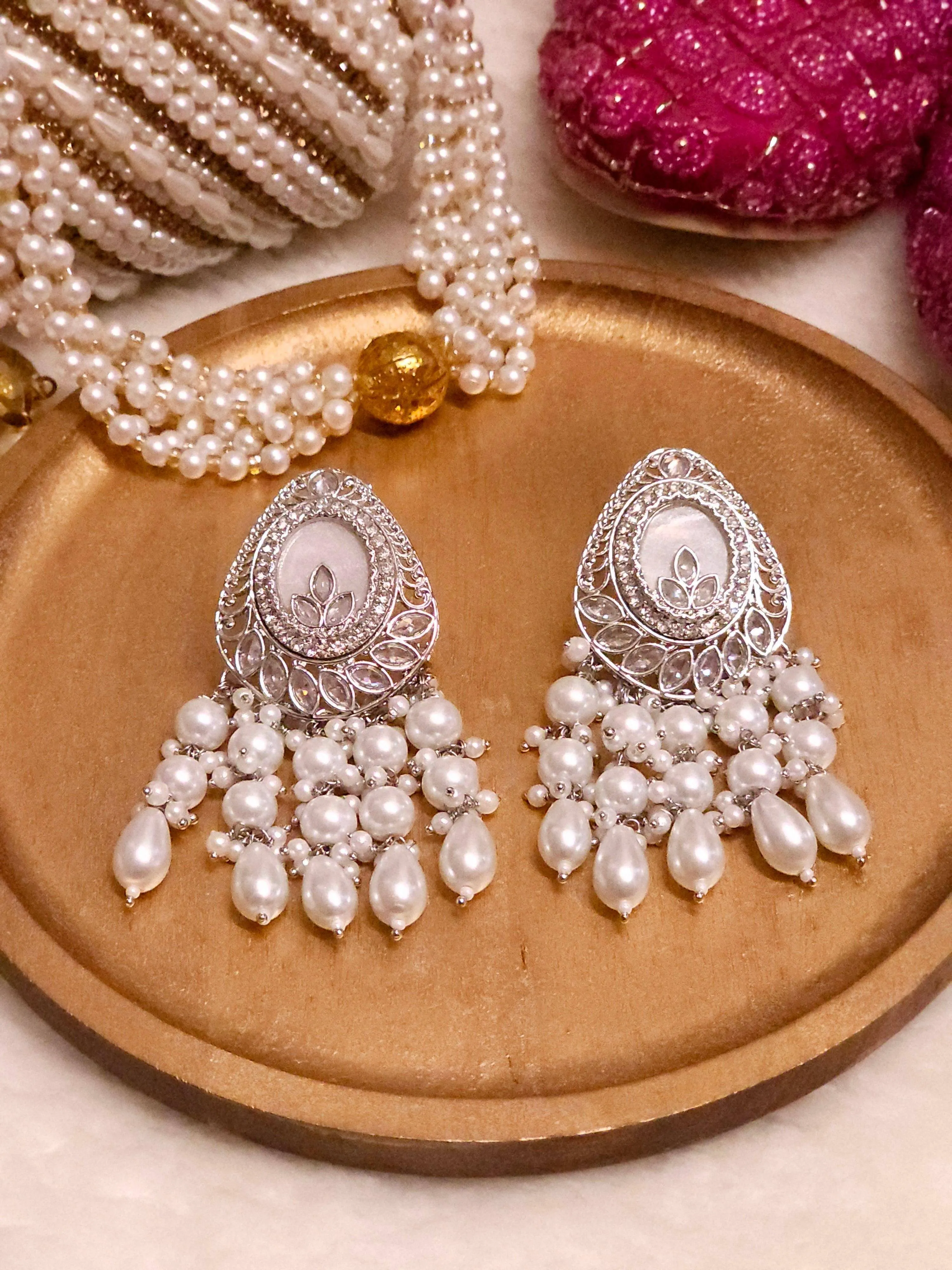 Tamanna Bridal Pearl Earrings | Pearl Drop Earrings