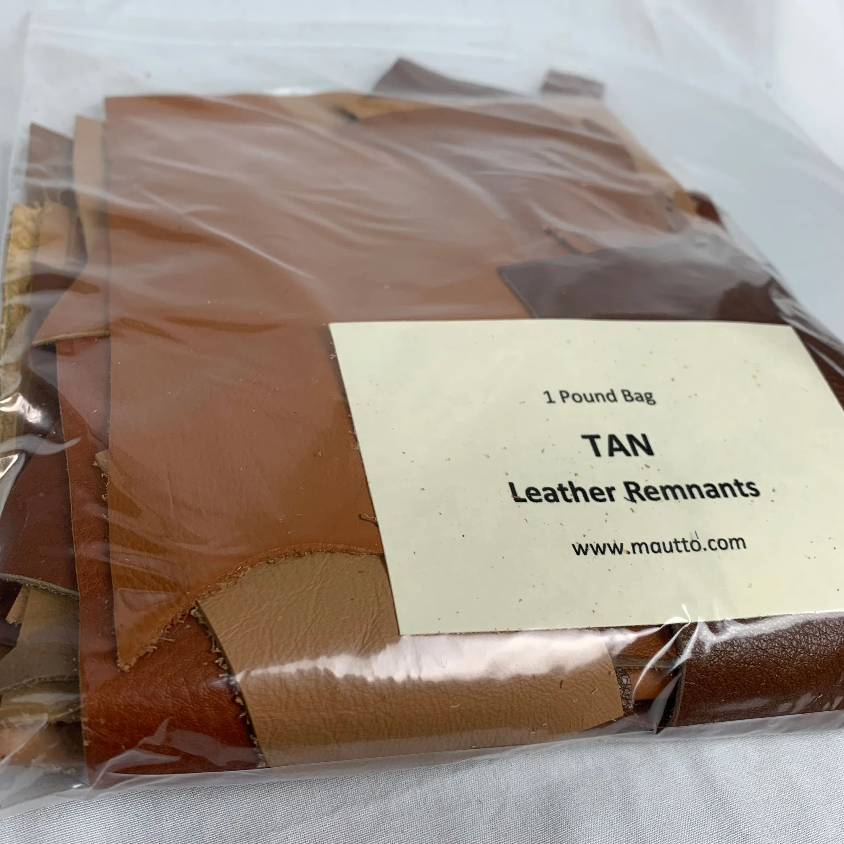 Tan Leather Pieces - 1 Pound Bag of Scraps & Remnants - for Crafts, Art, DIY Projects, Jewelry