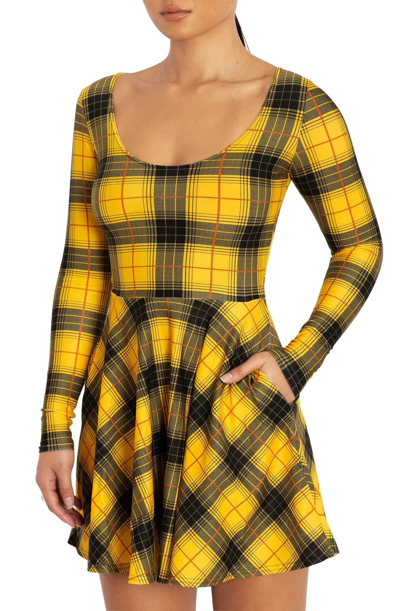 Tartan Grunge Toastie Long Sleeve Skater Dress