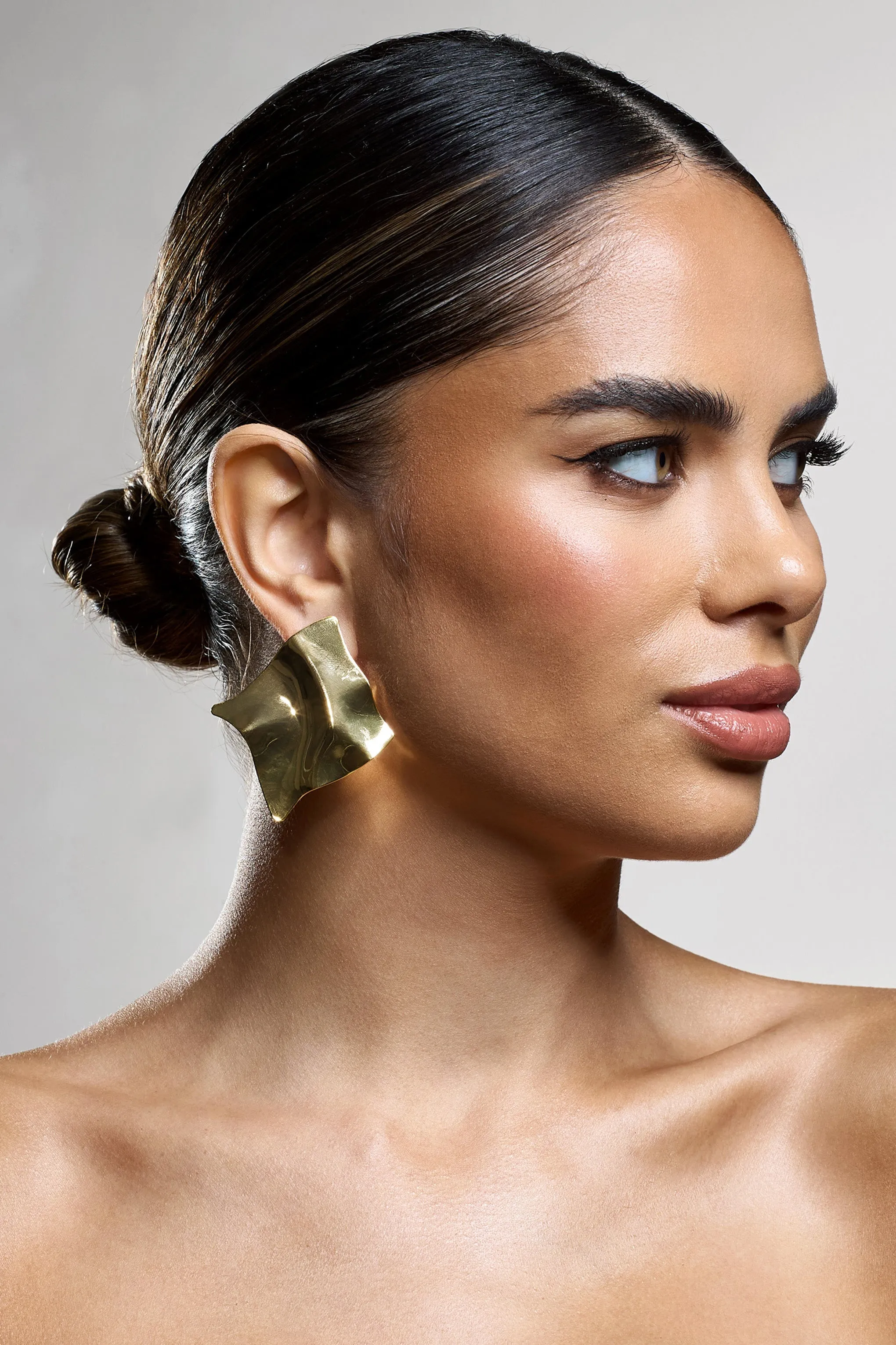 Tatian | Gold Abstract Square Earrings