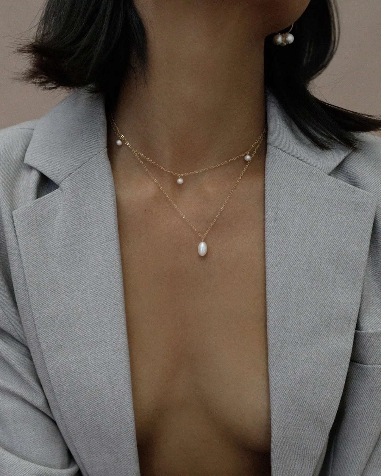 Teardrop Pearl Necklace Set (10% Off)