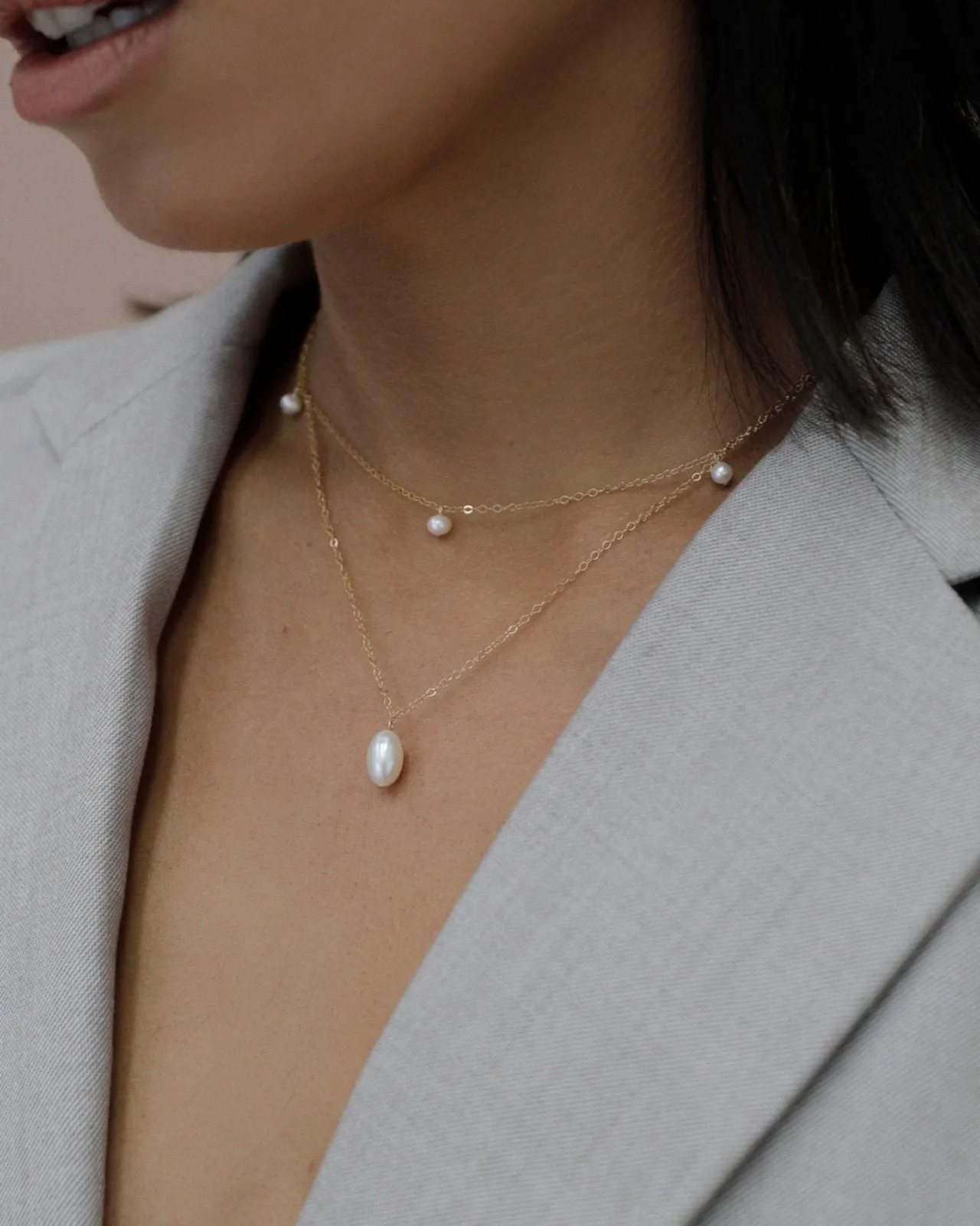 Teardrop Pearl Necklace Set (10% Off)