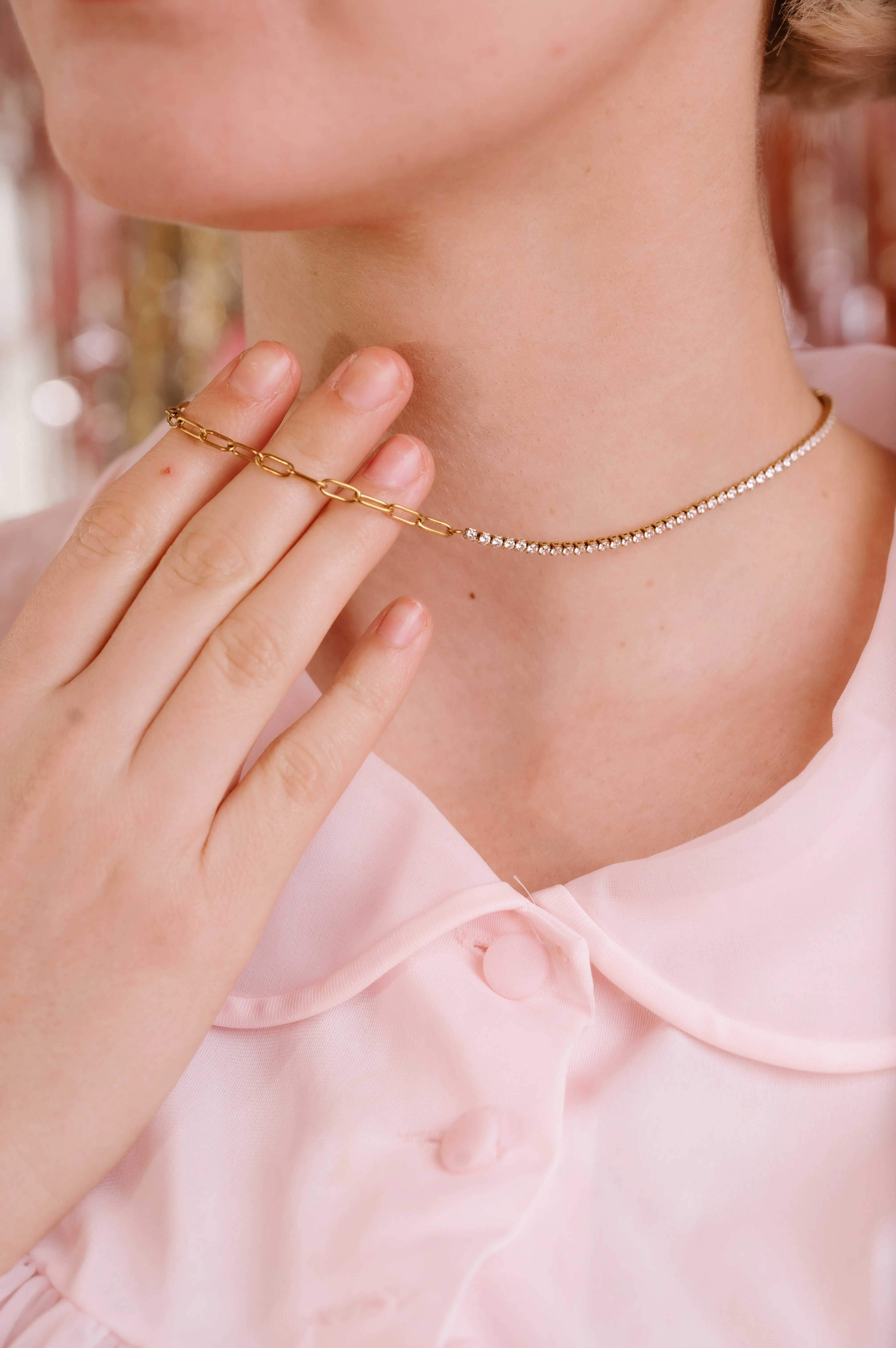 Tennis - Paperclip Hybrid Necklace