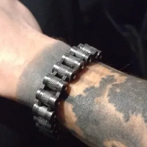 Textured Motorcycle Link Chain Bracelet