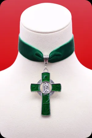 The PARISH Silver Green Choker