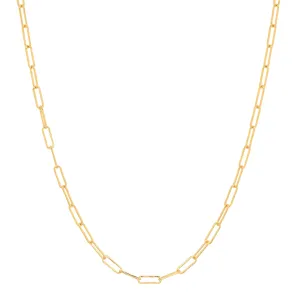 THIN PAPER CLIP CHAIN, 14KT GOLD