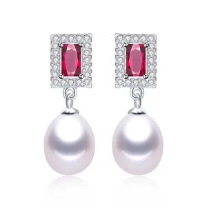 Top Quality Beautiful Crystal Drop Earrings For women white pink purple 925 silver earrings Valentine's Day Gift for wife