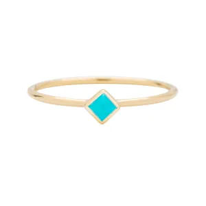 Turquoise Stacking Ring - Princess Cut