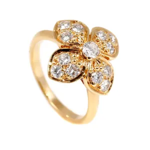 Van Cleef & Arpels Diamond Gold Flower Ring