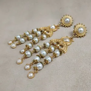 Vintage Rima Ariss Drop Pearl Chandelier Earrings