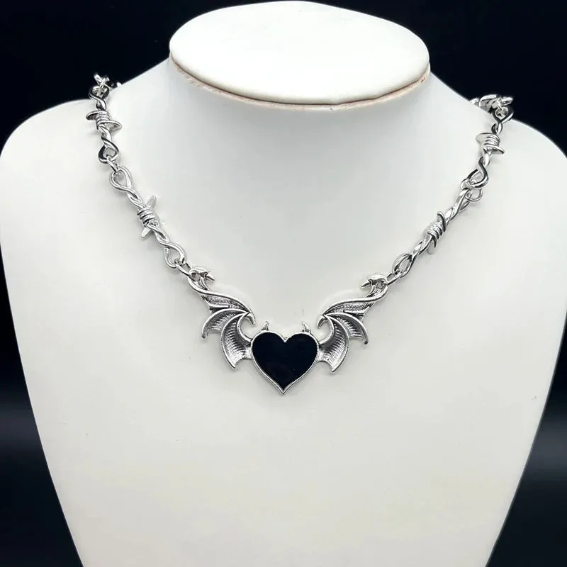 'Virtue' Heart Barbed Wire Choker Necklace