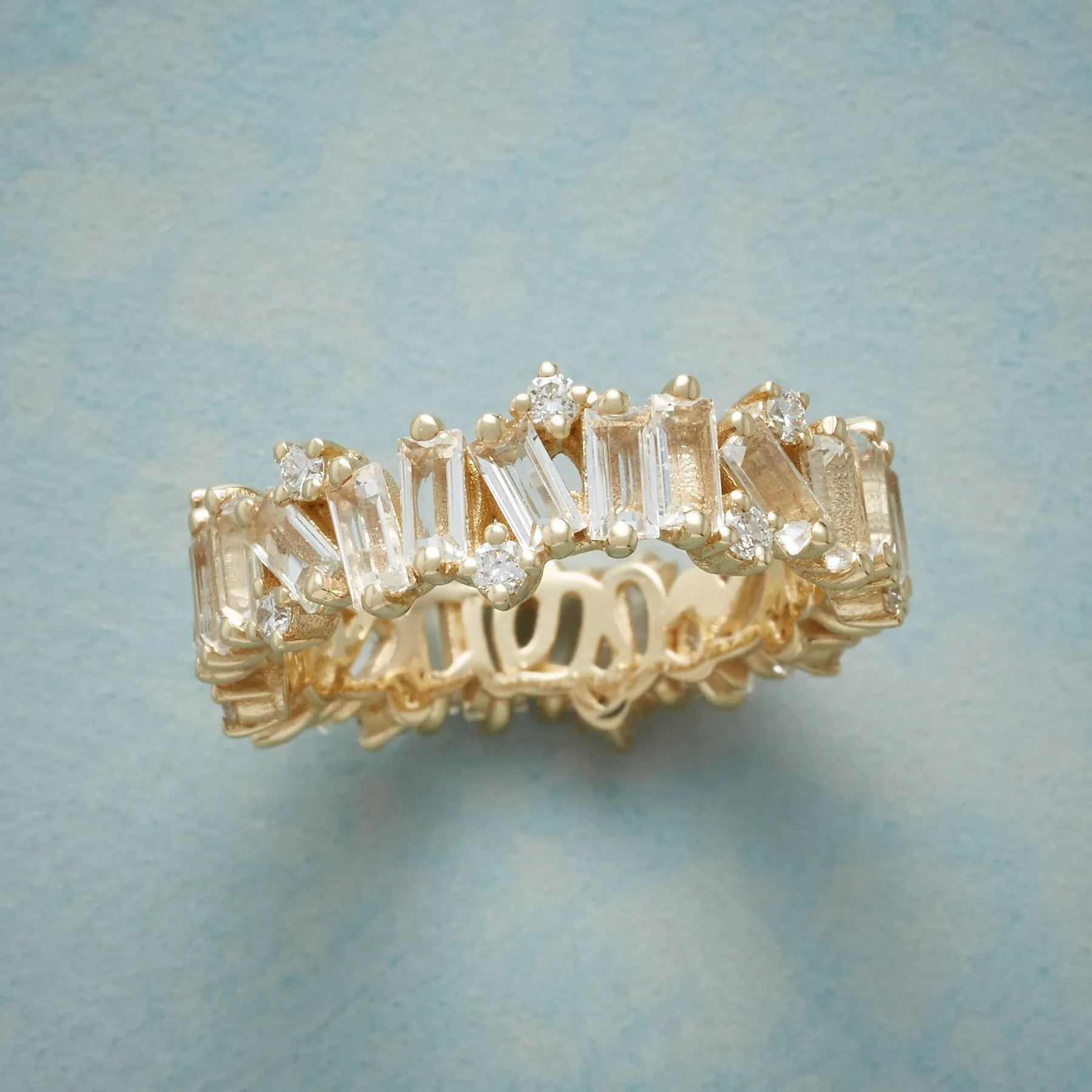 White Topaz & Diamond Ring