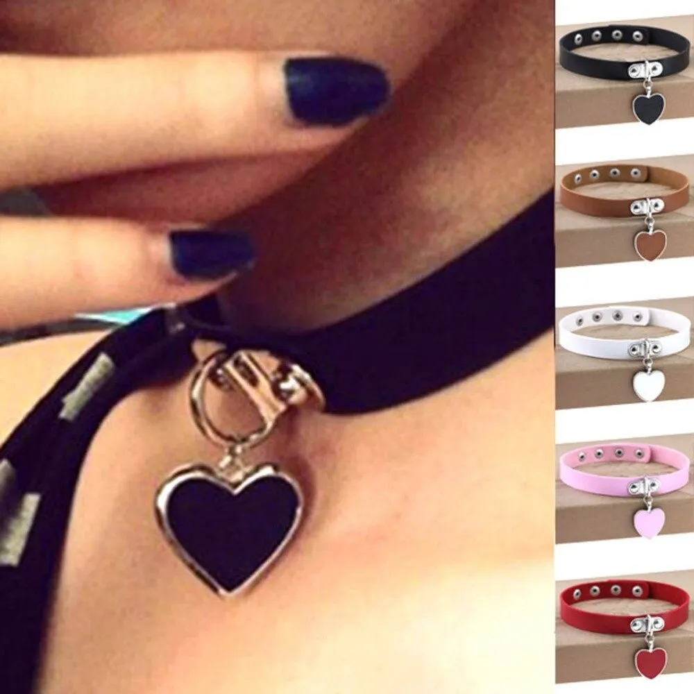 Women's Fashion Gothic Choker / Necklace Choker PU Leather Collar with Heart