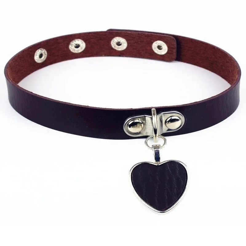 Women's Fashion Gothic Choker / Necklace Choker PU Leather Collar with Heart