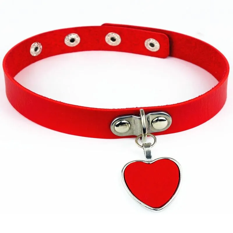 Women's Fashion Gothic Choker / Necklace Choker PU Leather Collar with Heart